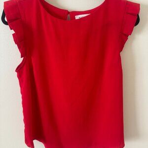 Cap Sleeve Red Blouse